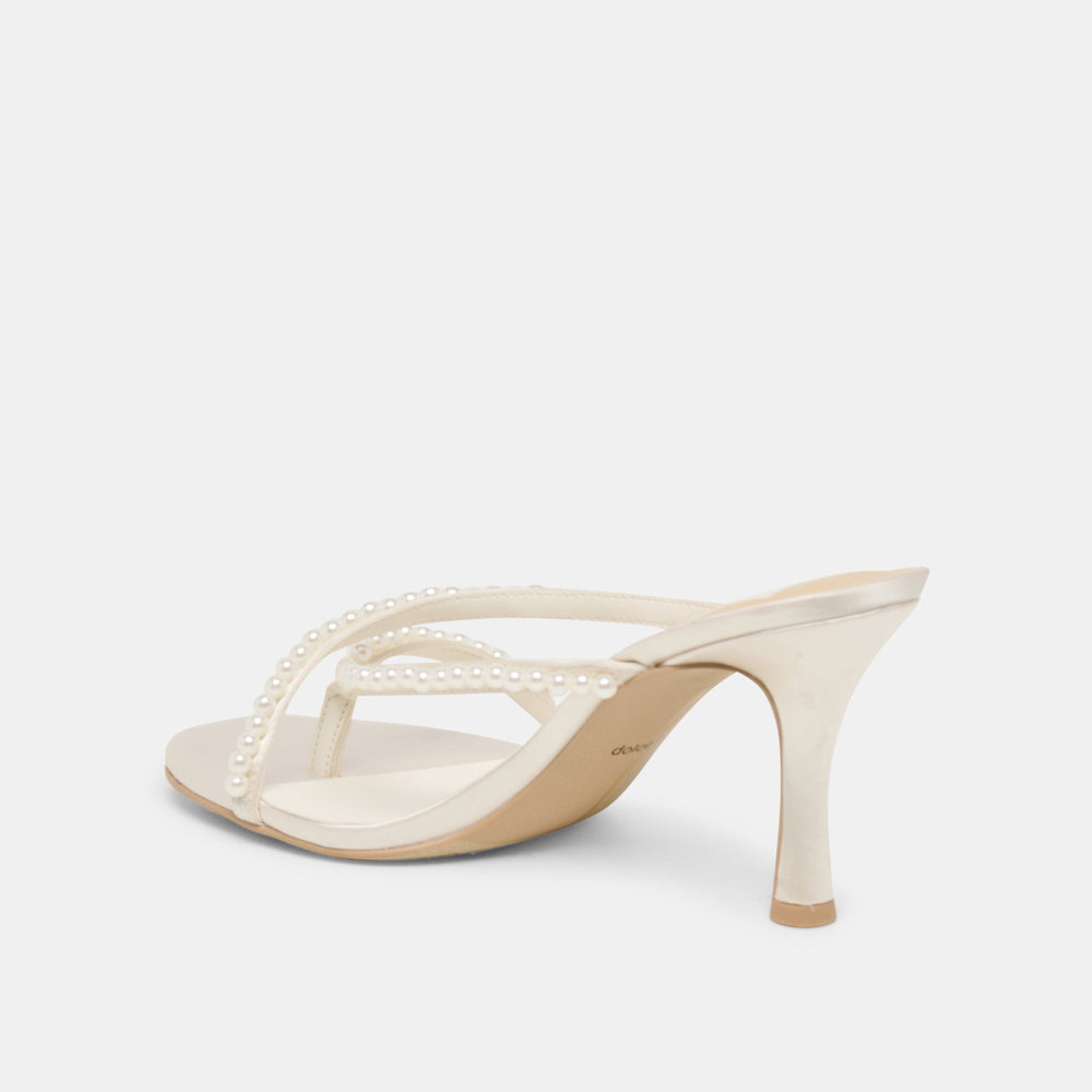Dolce Vita SHOES | Liano Pearl Off White Satin Heels