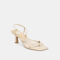 Dolce Vita SHOES | Manji Wide Creme Leather Heels