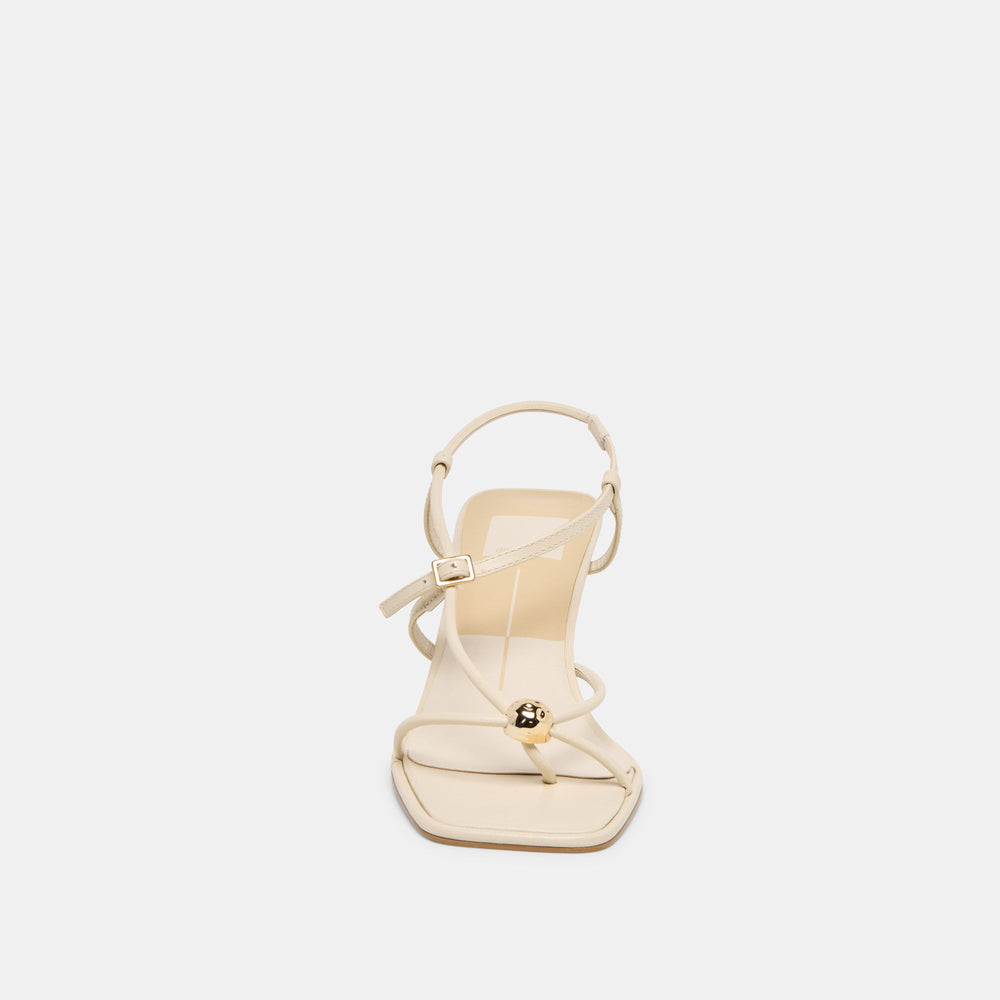 Dolce Vita SHOES | Manji Wide Creme Leather Heels