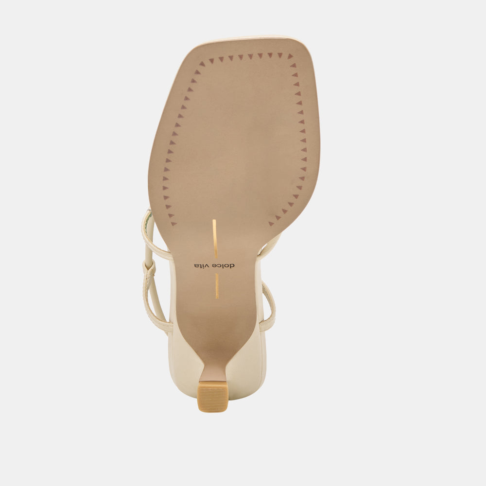 Dolce Vita SHOES | Manji Wide Creme Leather Heels