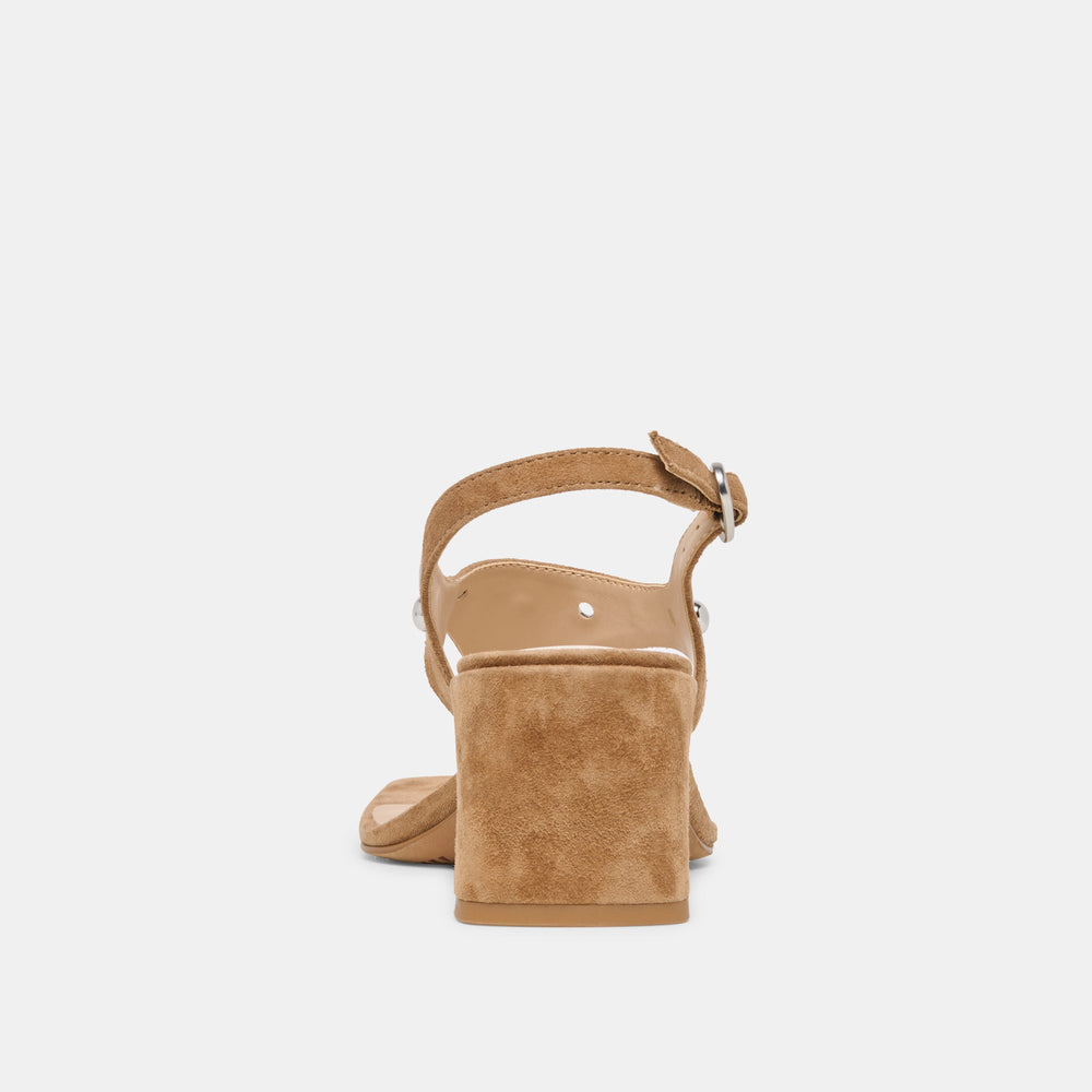 Dolce Vita SHOES | Yves Stud Lt Brown Suede Heels