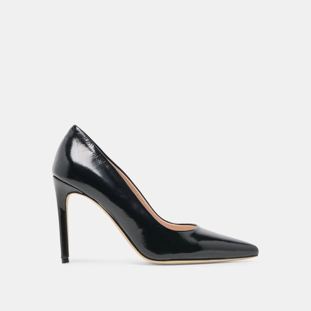 Dolce Vita SHOES | LANKY Black Leather Closed-Toe Pump Stiletto Heels