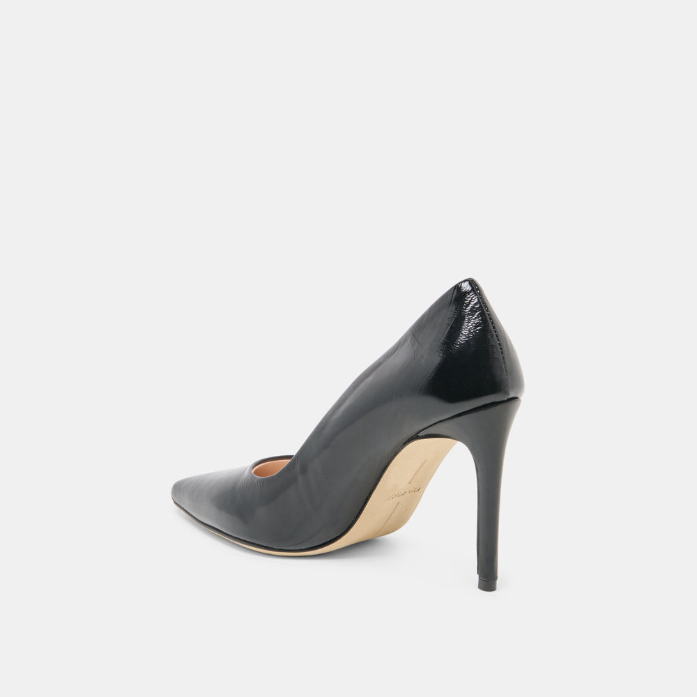 Dolce Vita SHOES | LANKY Black Leather Closed-Toe Pump Stiletto Heels