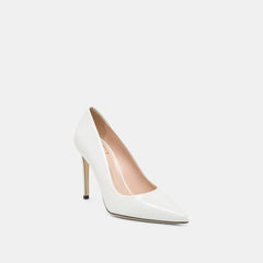 Dolce Vita SHOES | LANKY White Leather Closed-Toe Pump Stiletto Heels