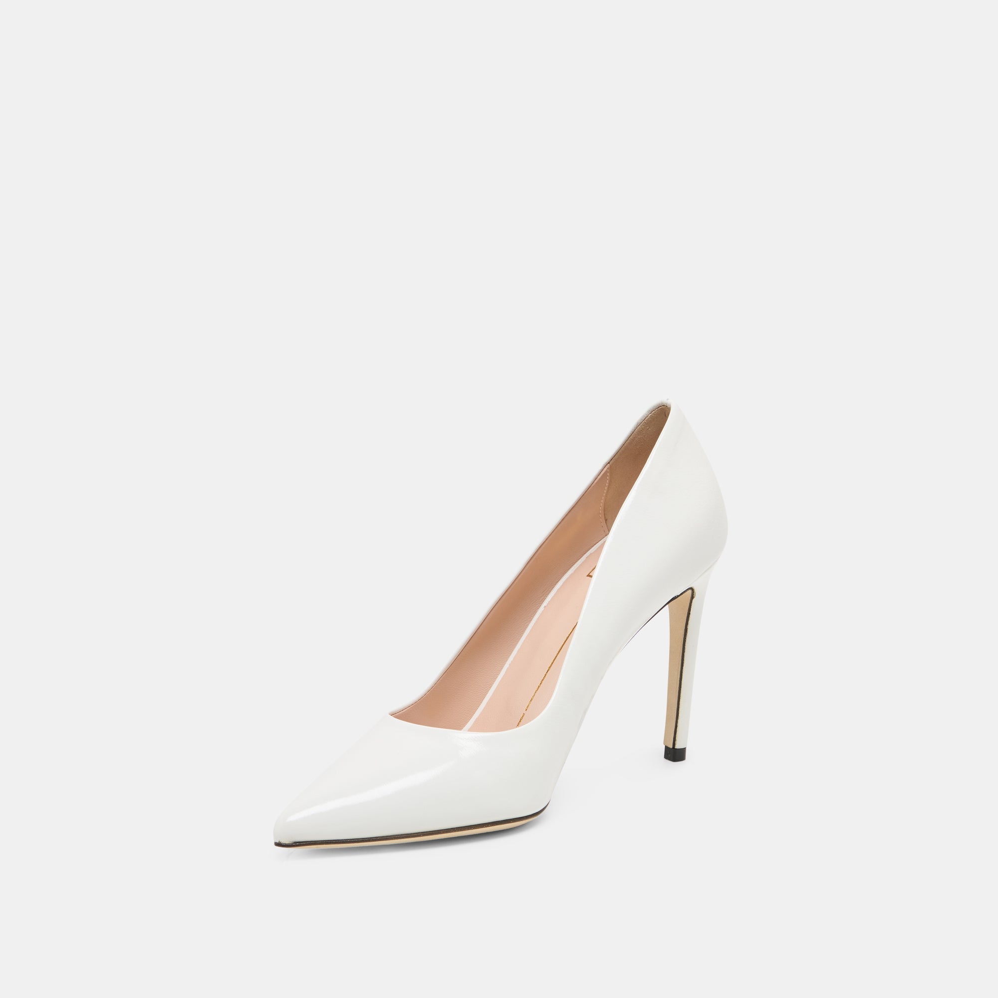 Dolce Vita SHOES | LANKY White Leather Closed-Toe Pump Stiletto Heels