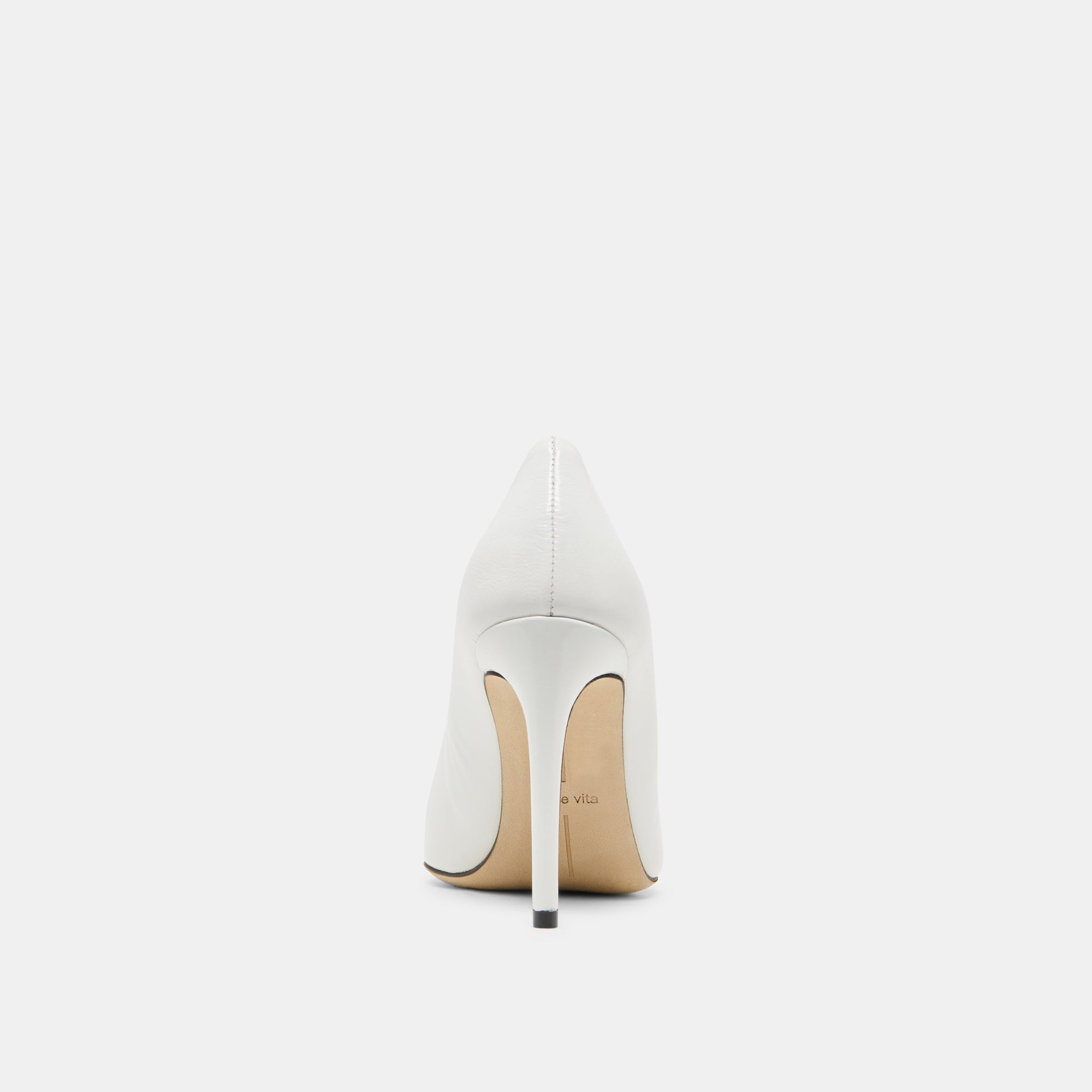 Dolce Vita SHOES | LANKY White Leather Closed-Toe Pump Stiletto Heels