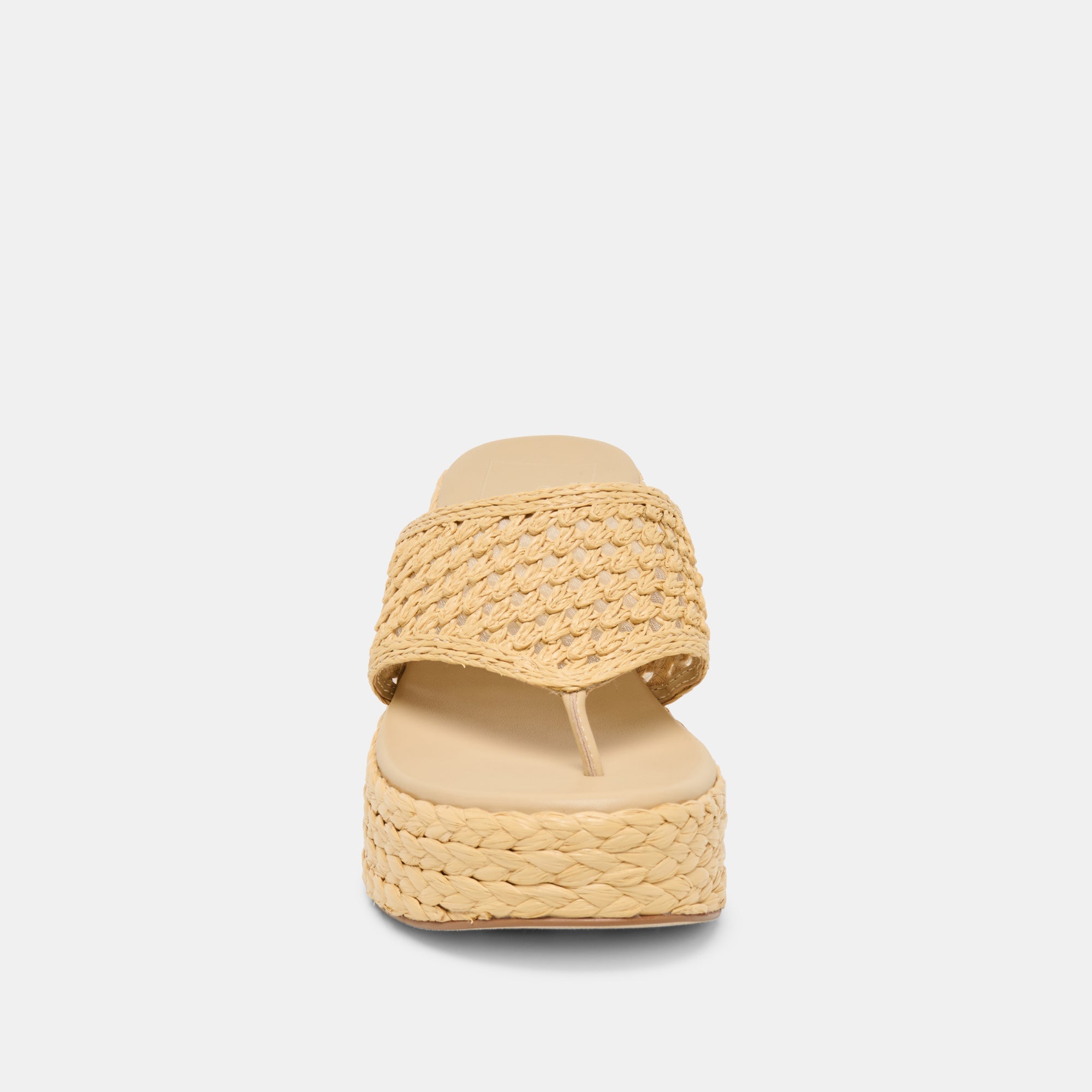 Dolce Vita SHOES | RIPPLE Lt Natural Raffia Platform Thong Block Heel