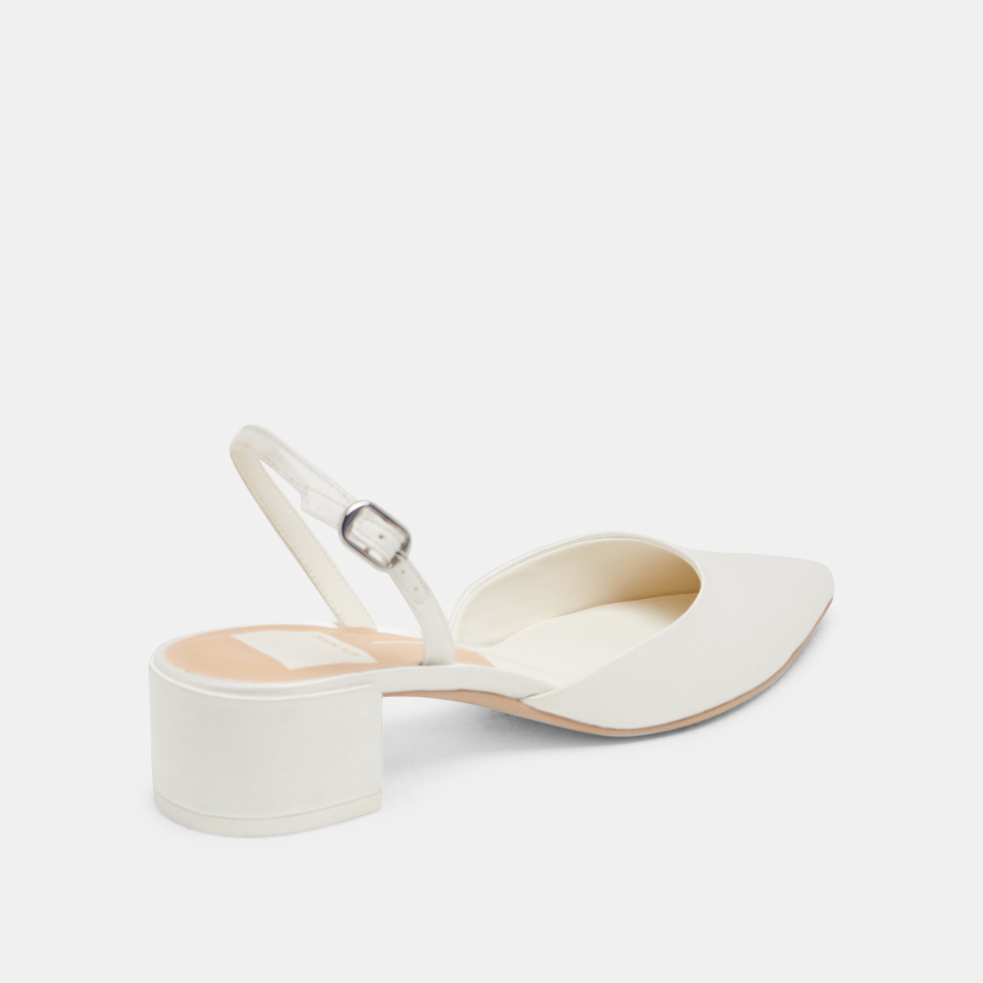 Dolce Vita SHOES | Carel Wide True White Satin Heels