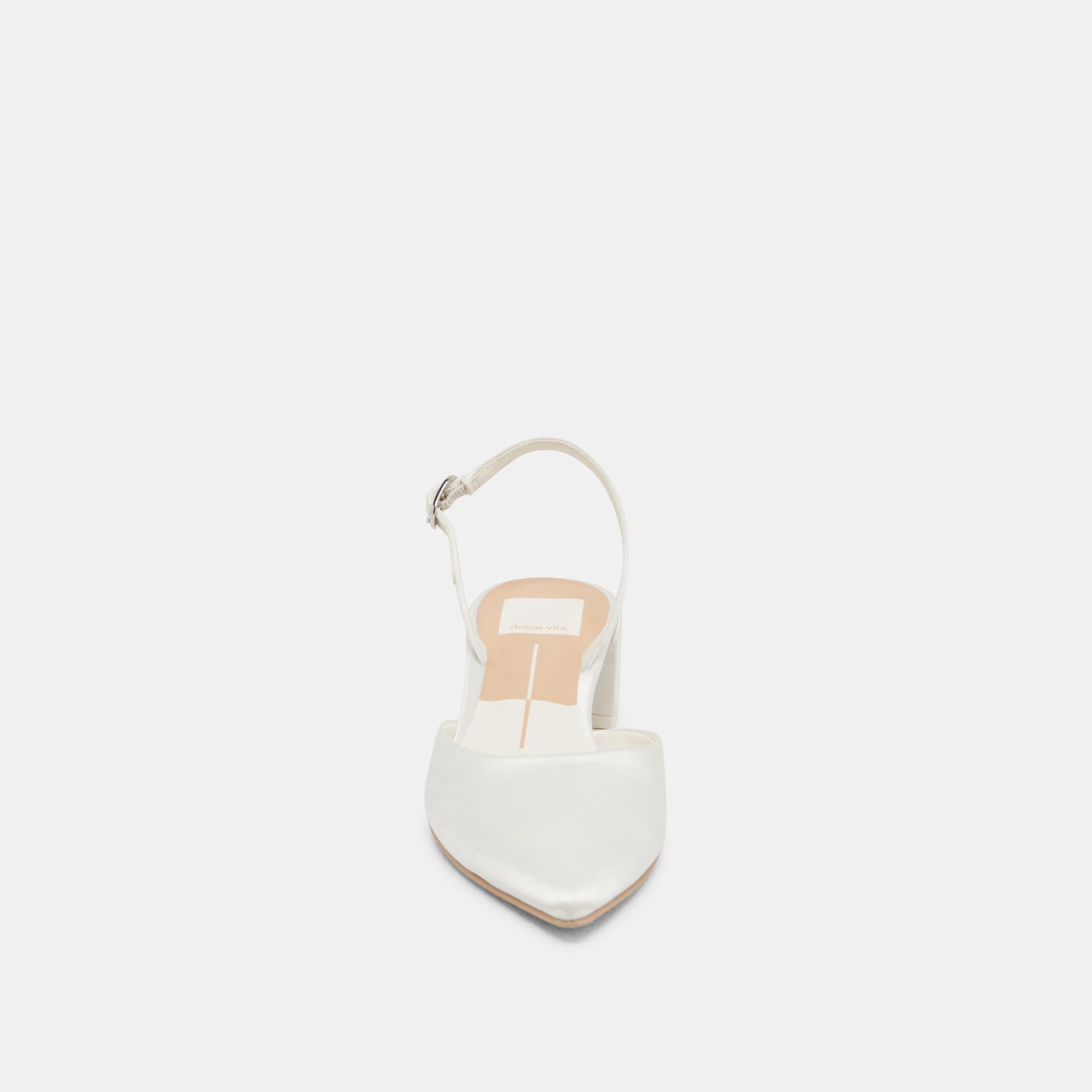 Dolce Vita SHOES | Carel Wide True White Satin Heels