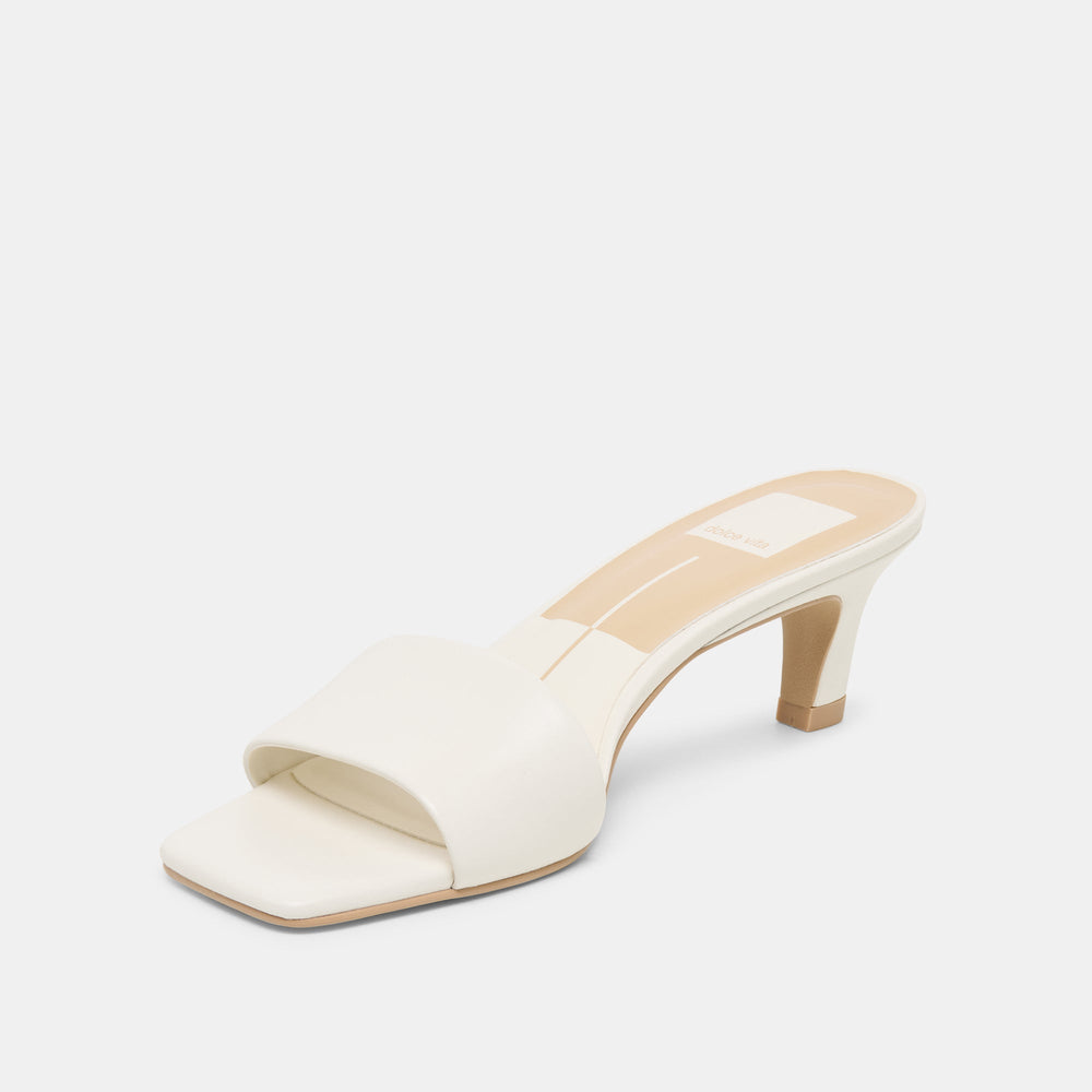 Dolce Vita SHOES | Rexa Wide True White Leather Heels