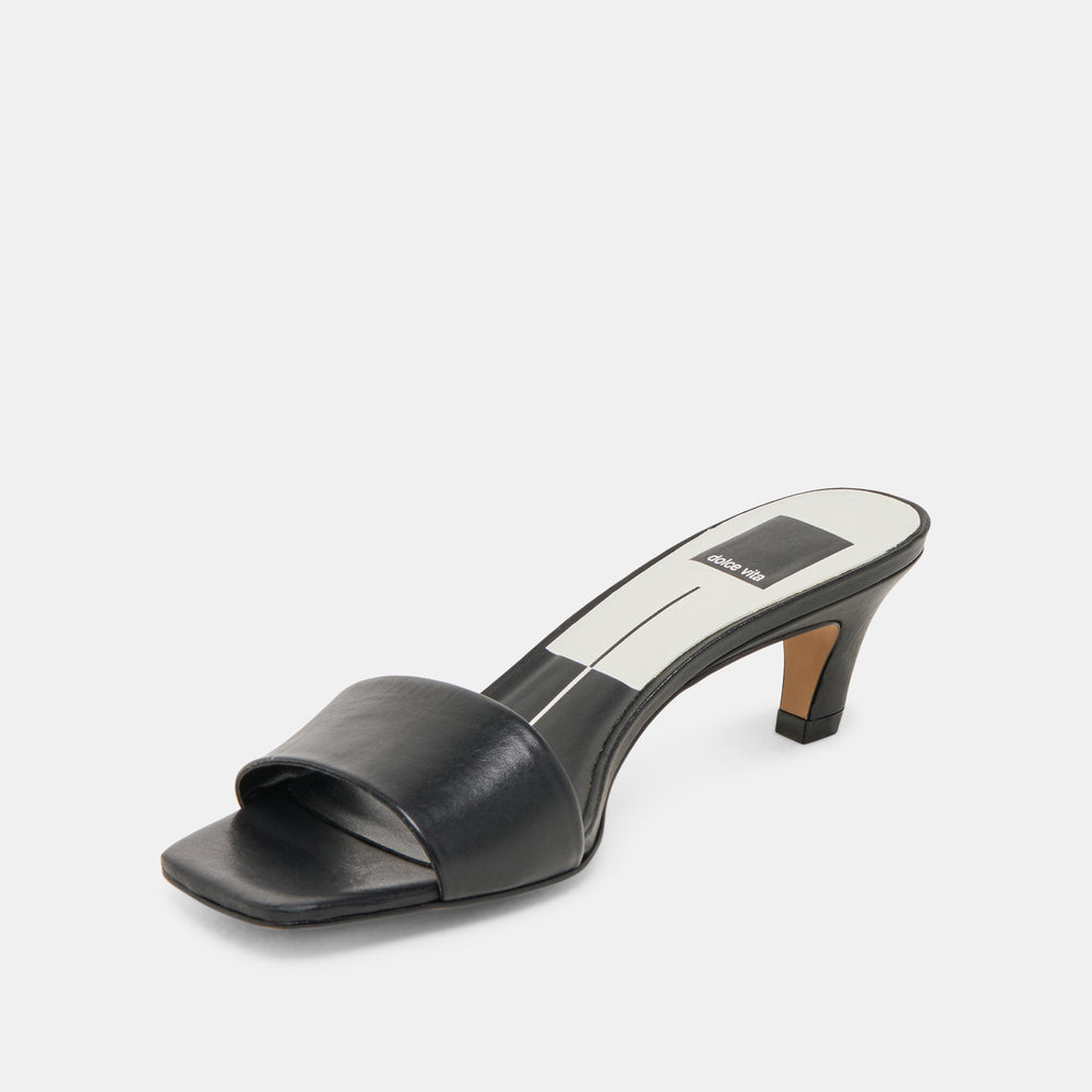 Dolce Vita SHOES | Rexa Wide Black Leather Heels