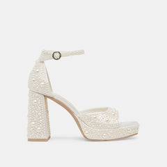 Dolce Vita SHOES | PANDRO PEARL HEELS TRUE WHITE SATIN
 – Dolce Vita