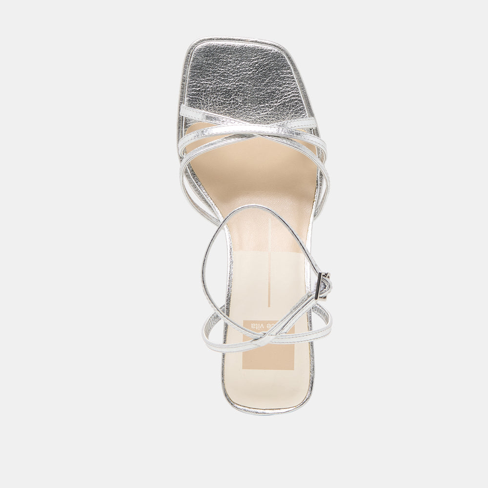 Dolce Vita SHOES | Manji Silver Metallic Leather Heels