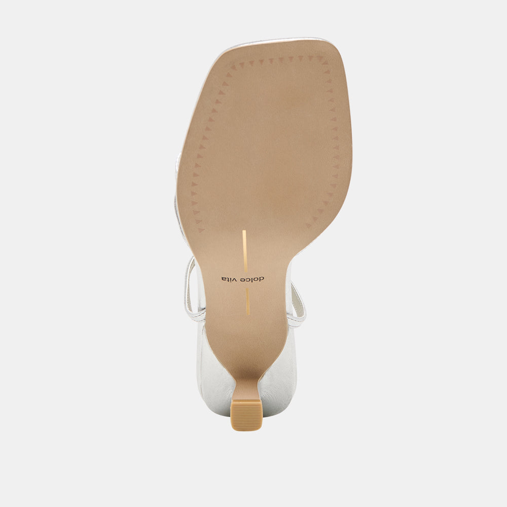 Dolce Vita SHOES | Manji Silver Metallic Leather Heels