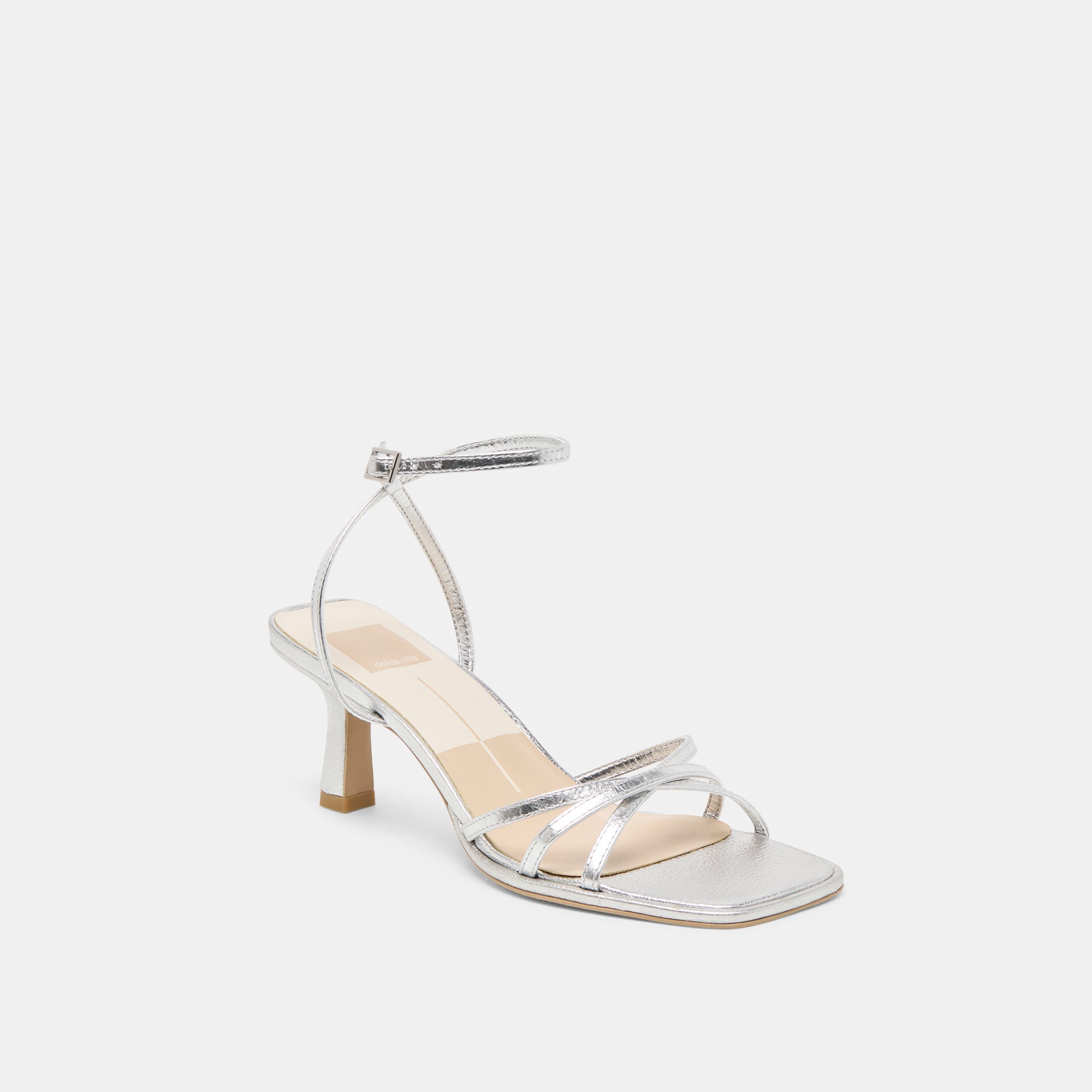 Dolce Vita SHOES | Manji Silver Metallic Leather Heels