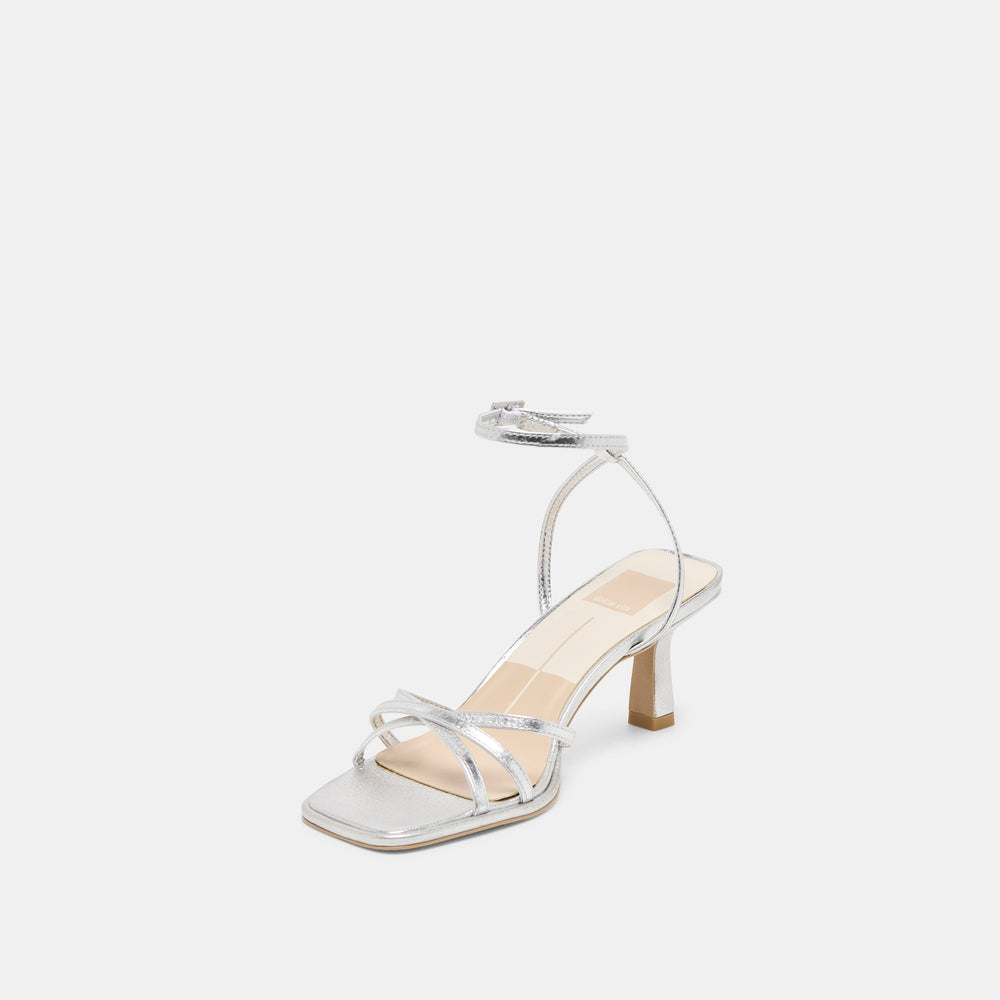 Dolce Vita SHOES | Manji Silver Metallic Leather Heels