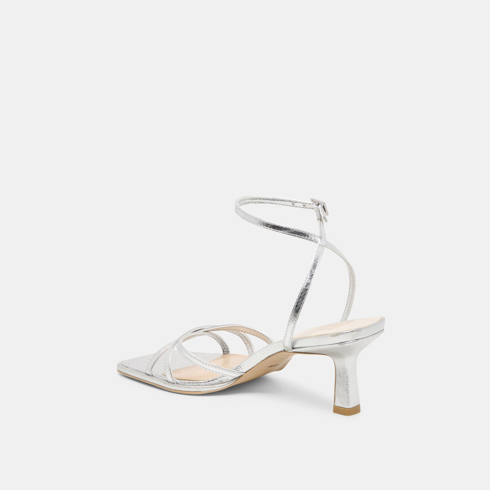 Dolce Vita SHOES | Manji Silver Metallic Leather Heels