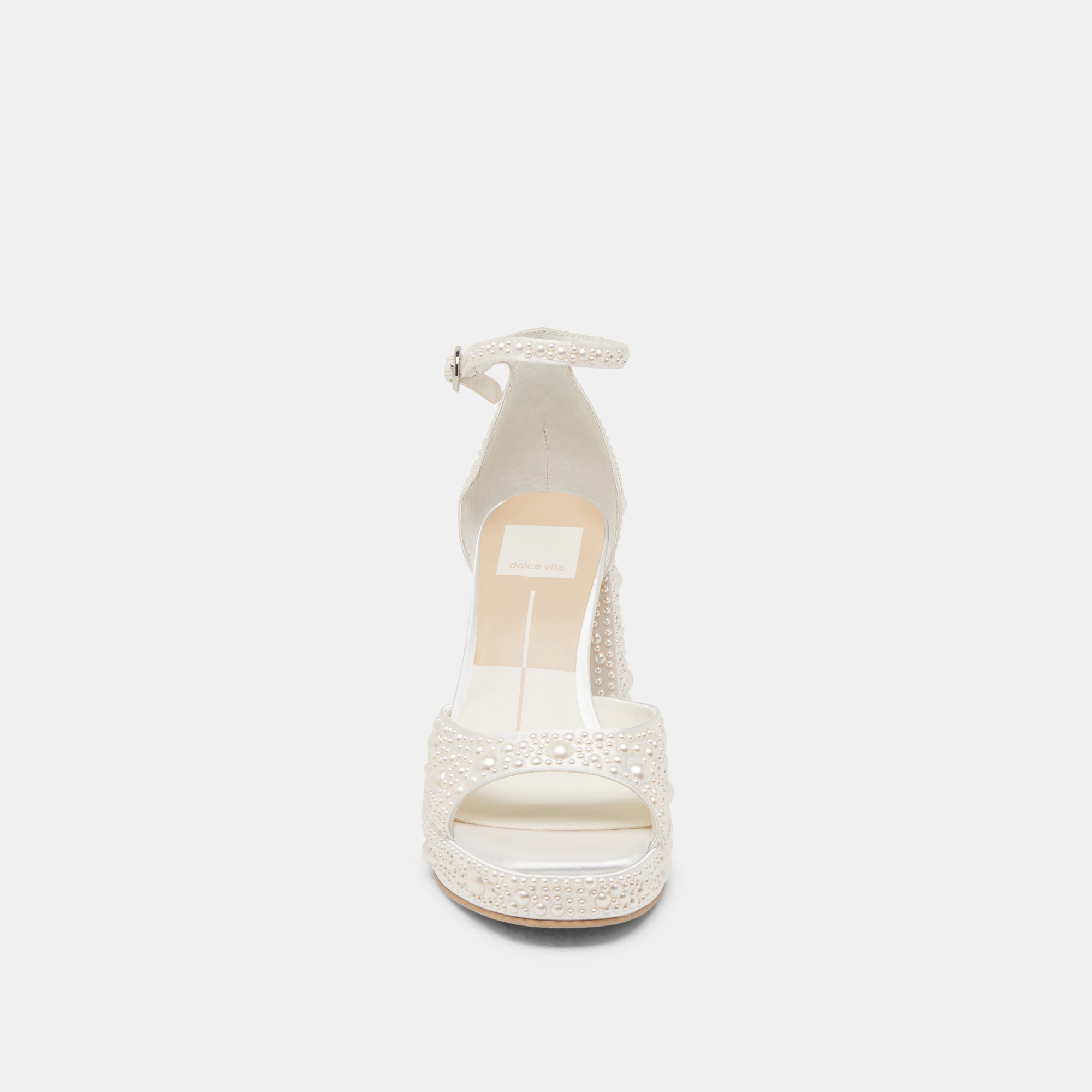 Dolce Vita SHOES | PANDRO PEARL WIDE HEELS TRUE WHITE SATIN
 – Dolce Vita