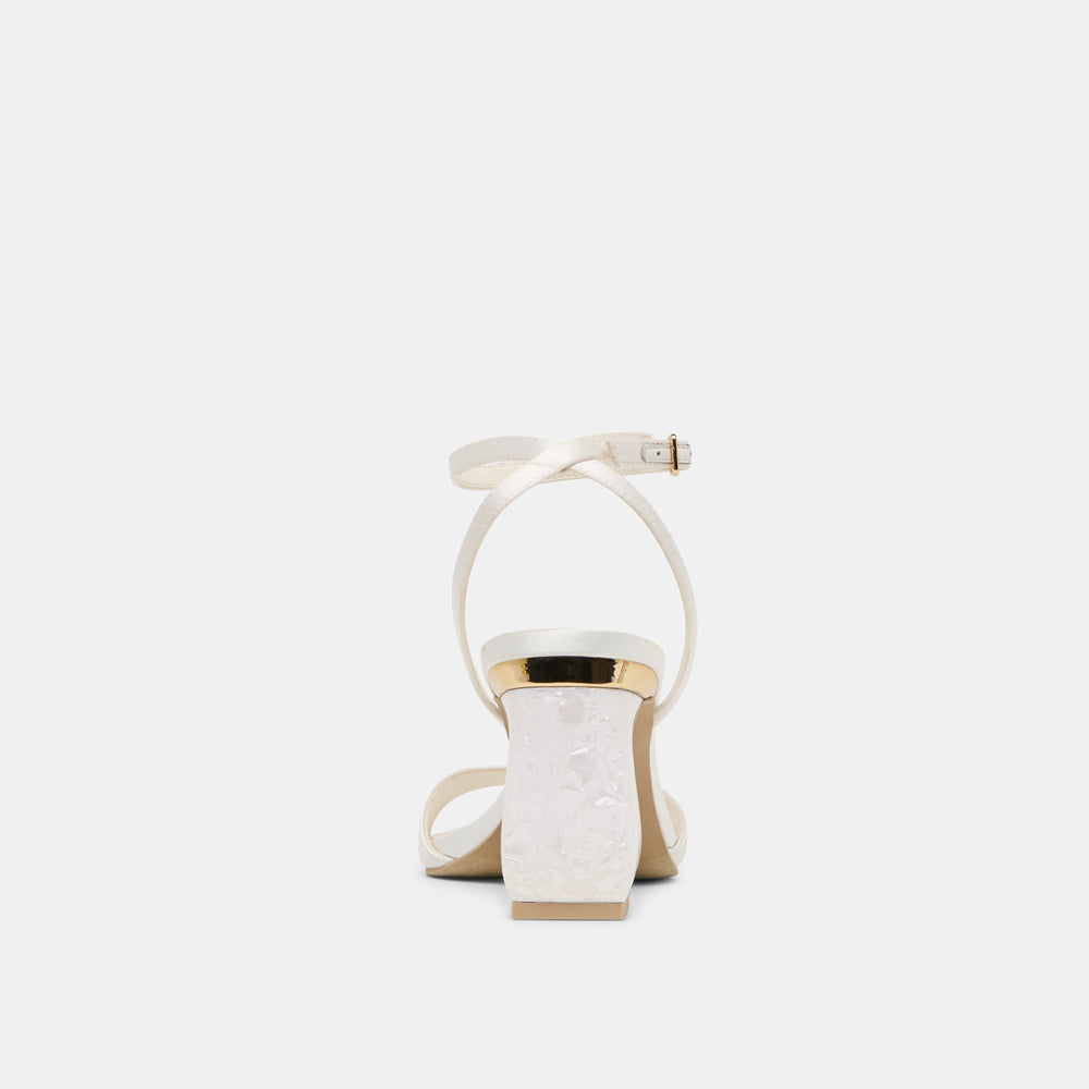 Dolce Vita SHOES | Tilda True White Satin Heels