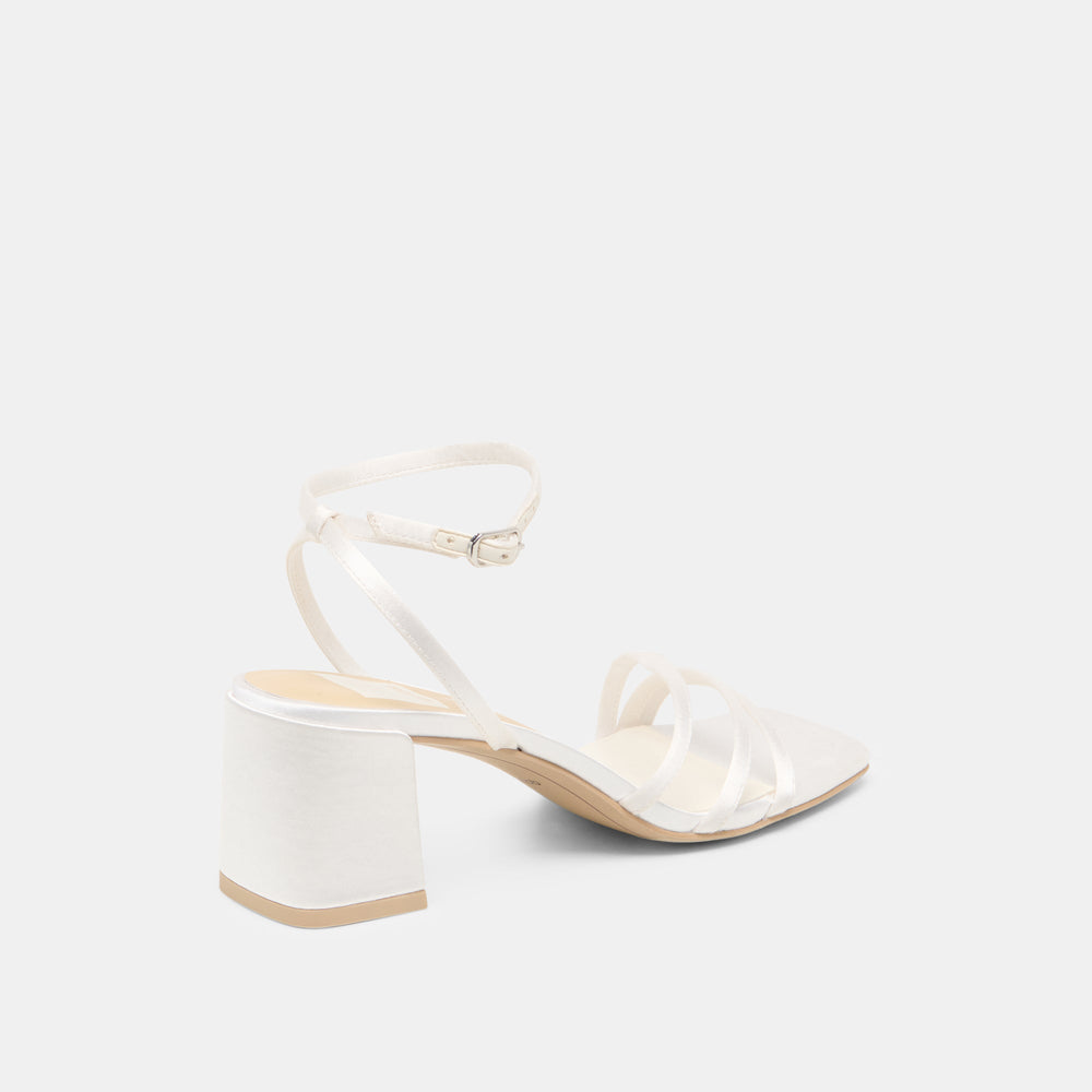 Dolce Vita SHOES | Ysabel True White Satin Heels