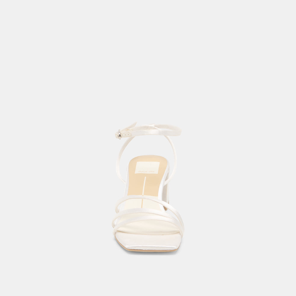 Dolce Vita SHOES | Ysabel True White Satin Heels