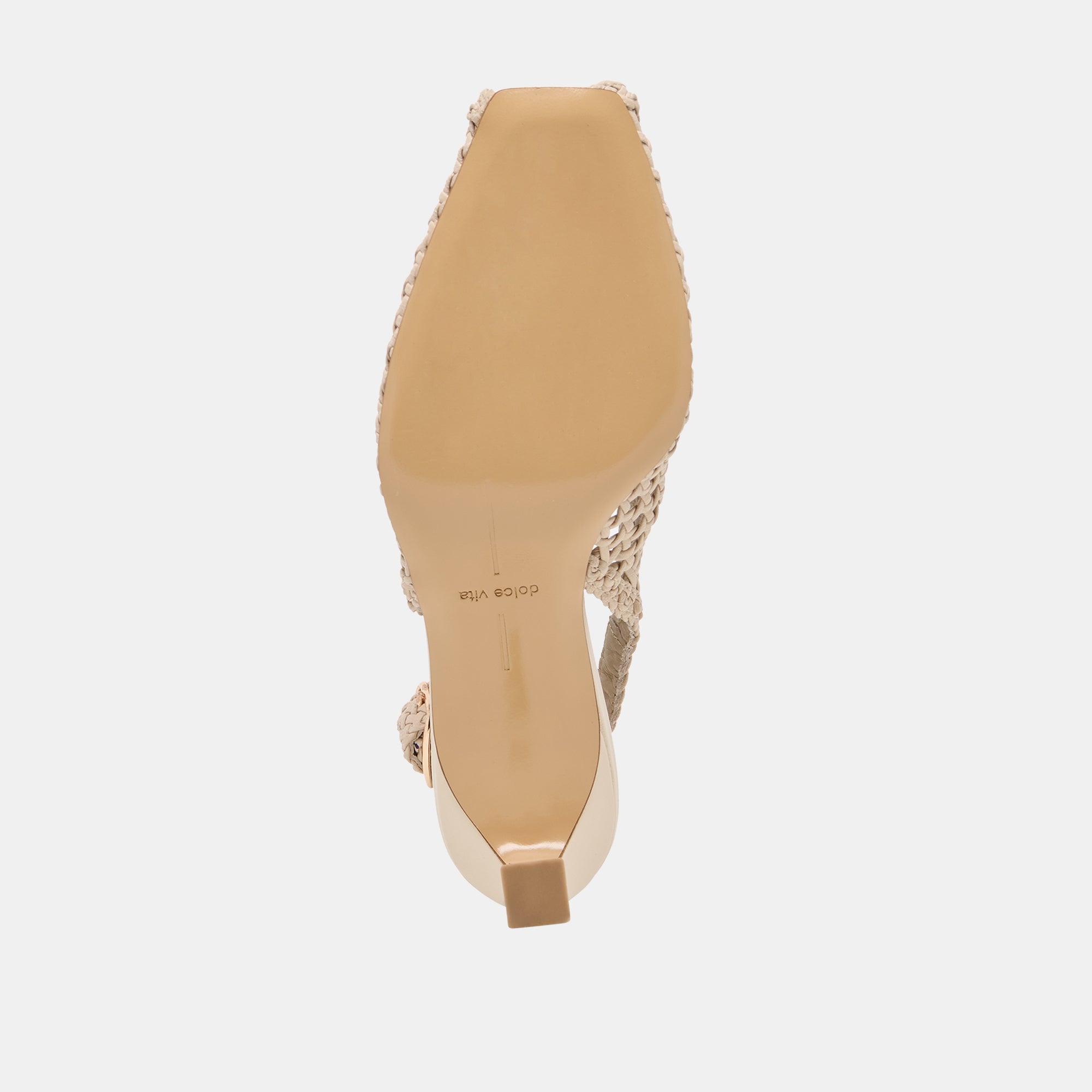 Dolce Vita SHOES | REMLA Bone Woven Leather Peep-Toe Kitten Heel
