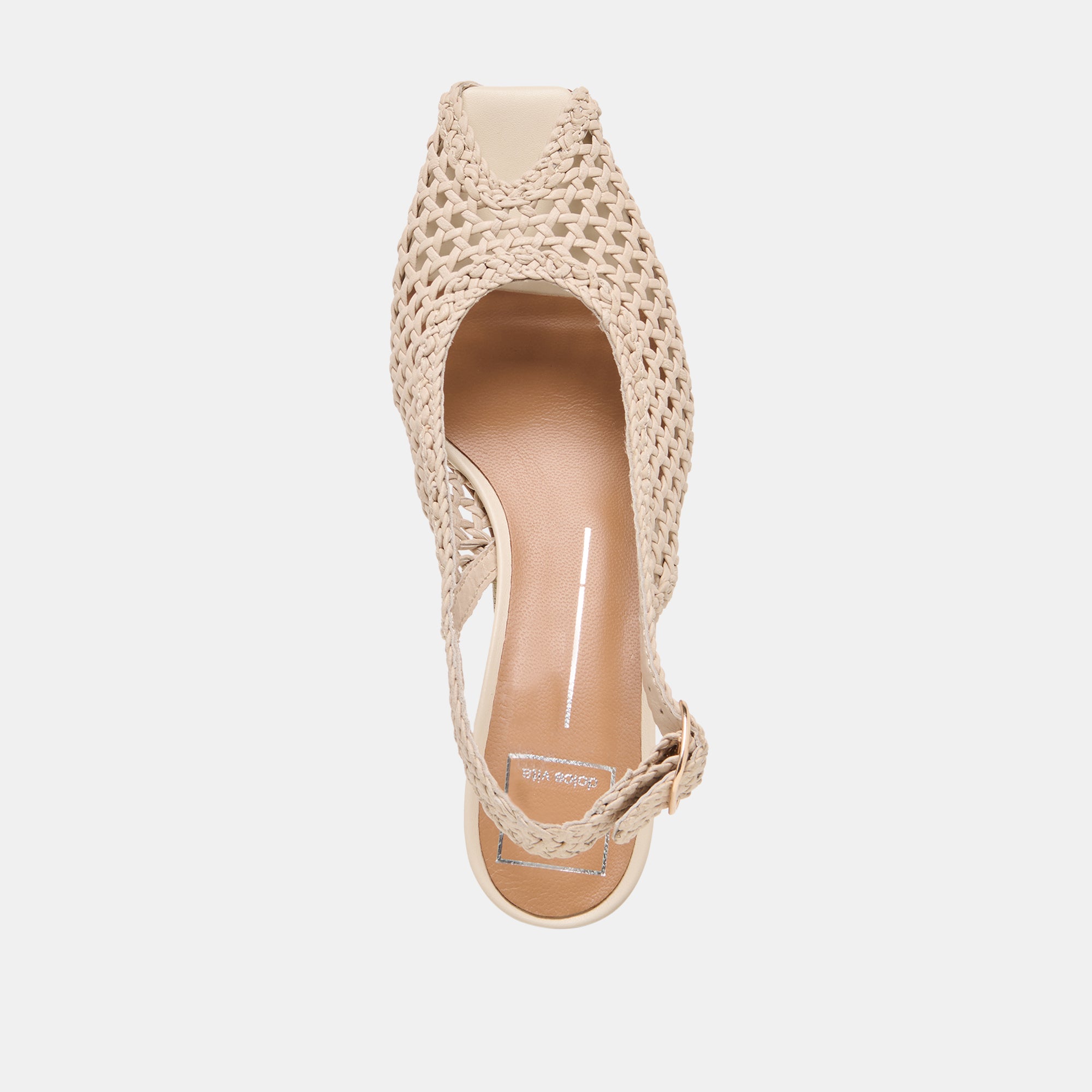 Dolce Vita SHOES | REMLA Bone Woven Leather Peep-Toe Kitten Heel