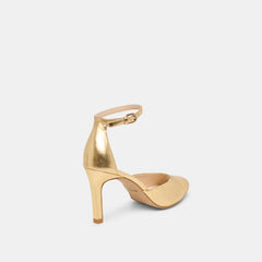 Dolce Vita SHOES | Serlo Gold Crinkle Patent Heels