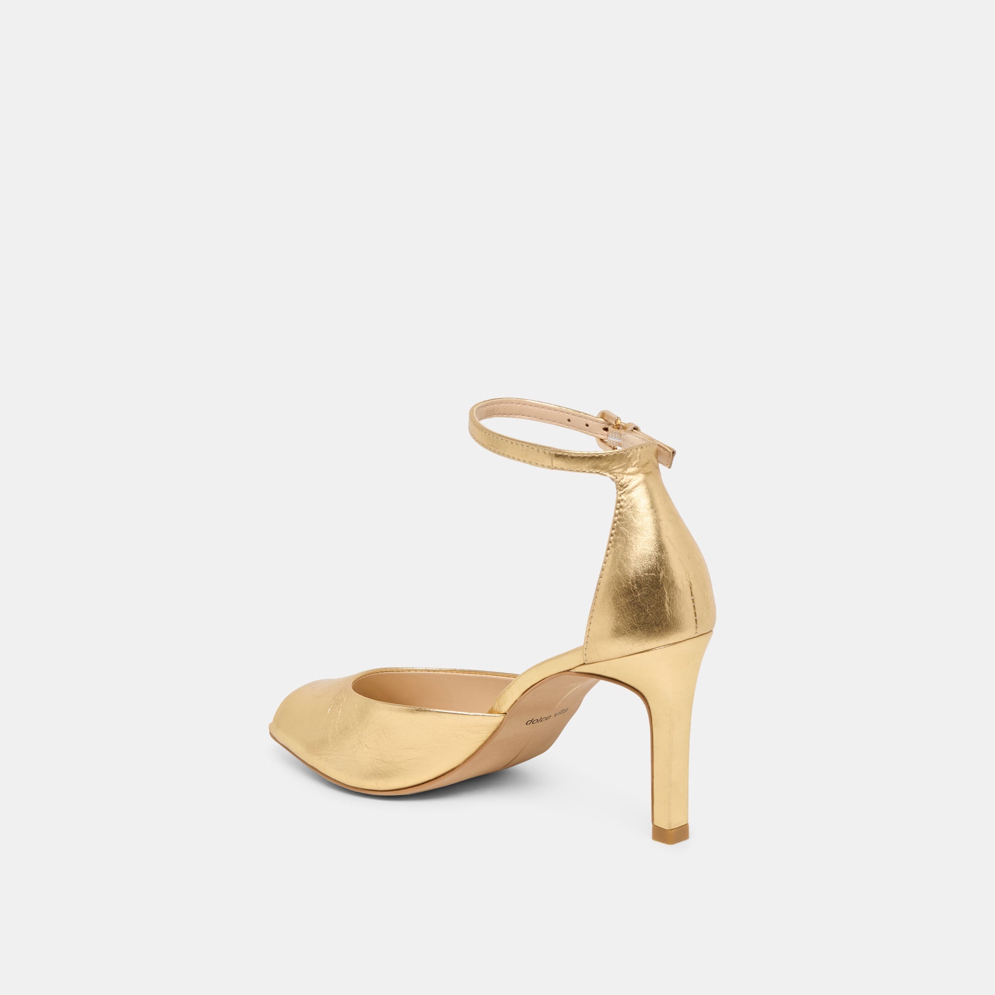 Dolce Vita SHOES | Serlo Gold Crinkle Patent Heels