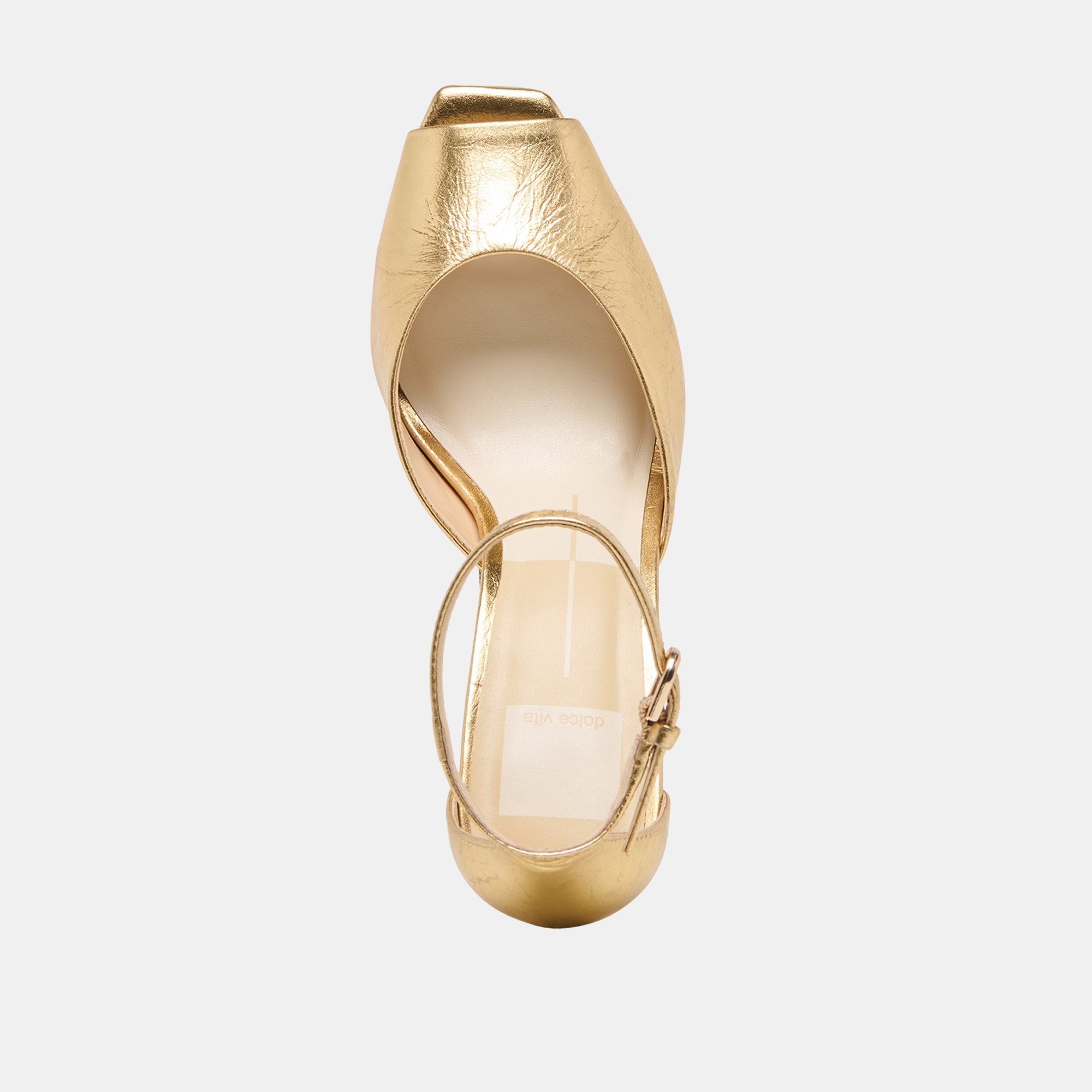 Dolce Vita SHOES | Serlo Gold Crinkle Patent Heels