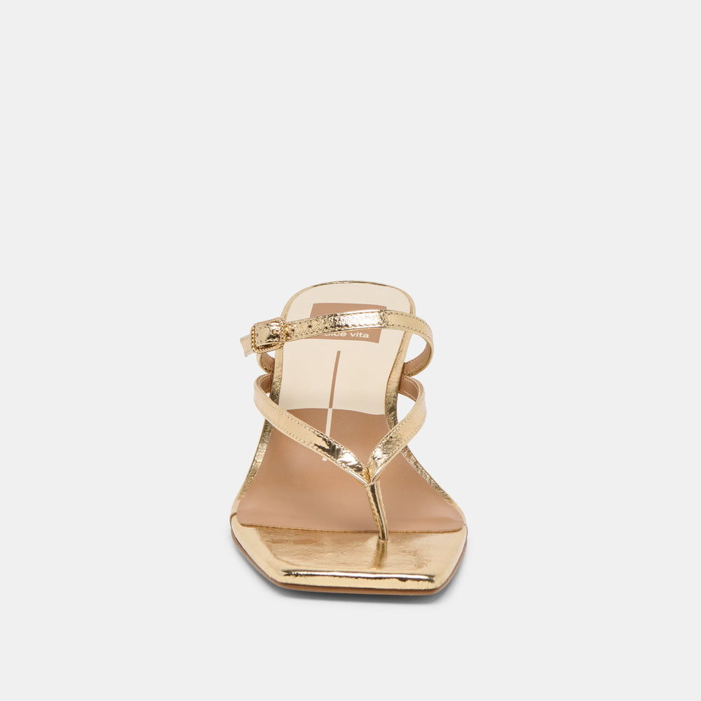 Dolce Vita SHOES | Biaga Gold Distressed Leather Heels