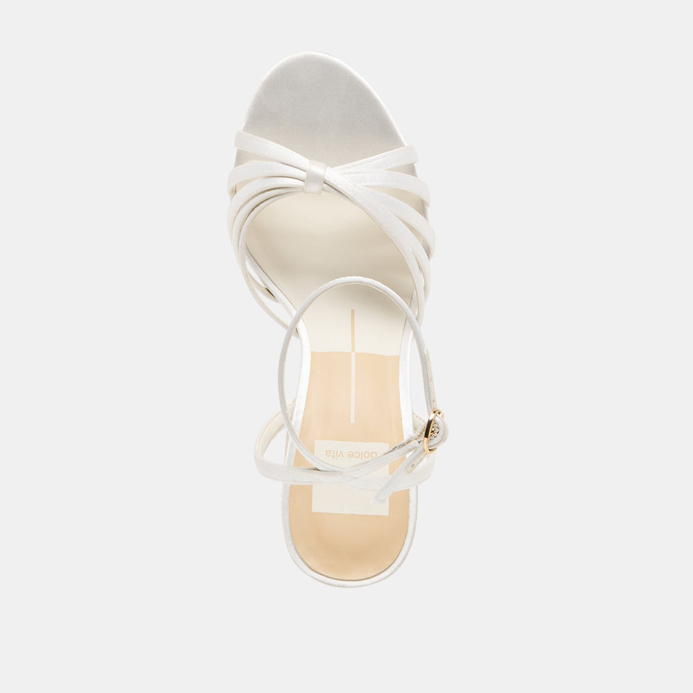 Dolce Vita SHOES | Ronica True White Satin Heels