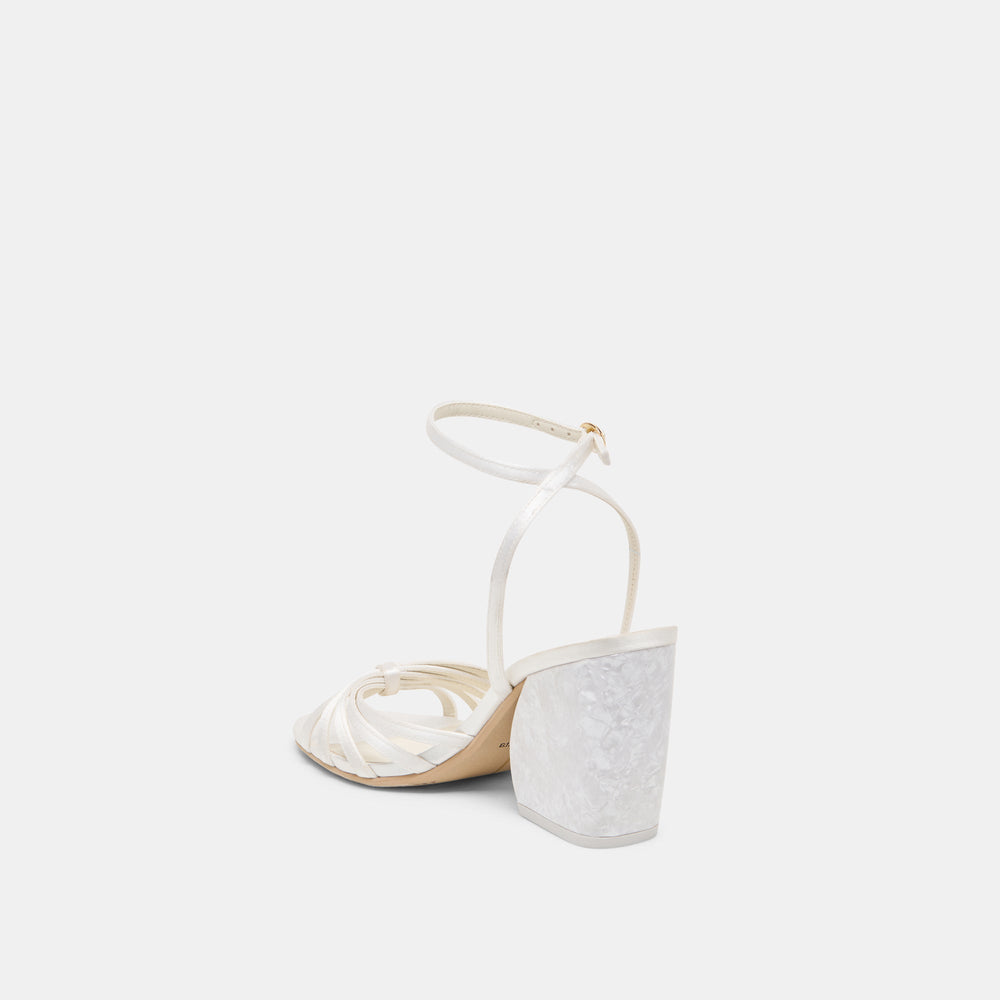 Dolce Vita SHOES | Ronica True White Satin Heels