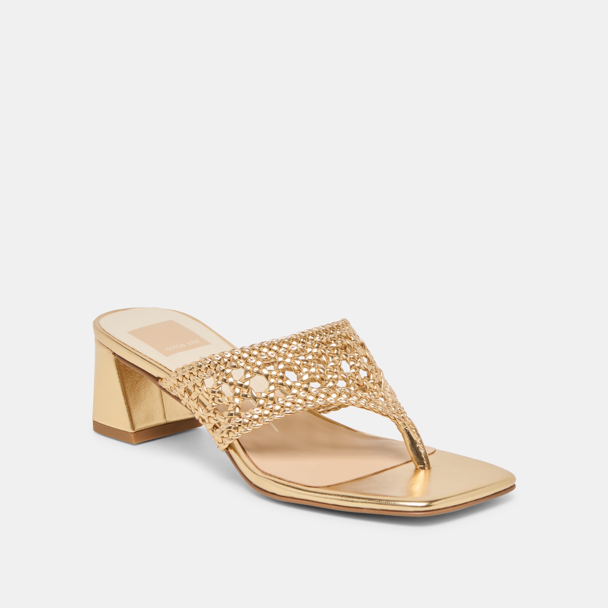 Dolce Vita SHOES | Barlo Gold Woven Stella Heels