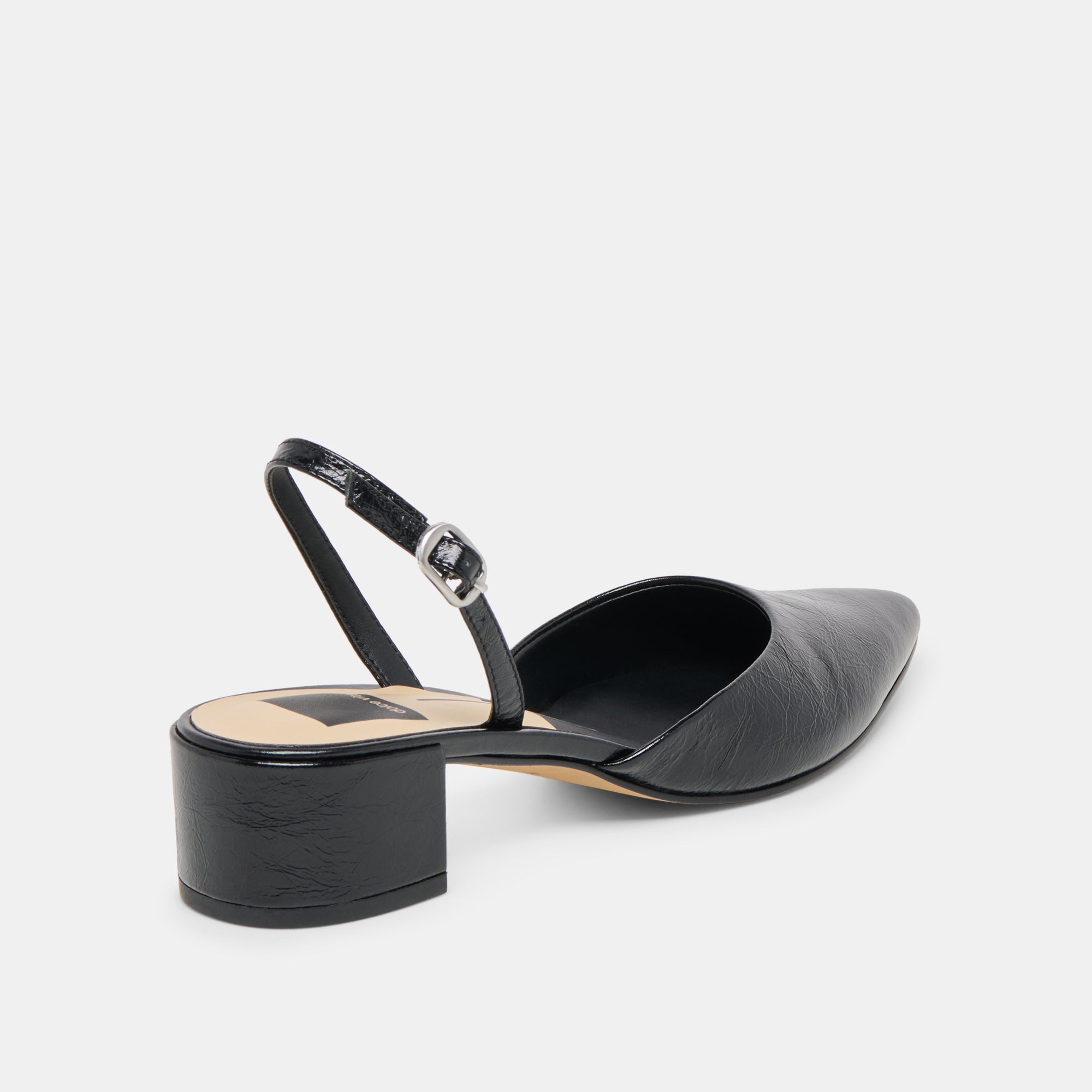 Dolce Vita SHOES | Carel Wide Midnight Crinkle Patent Leather Heels