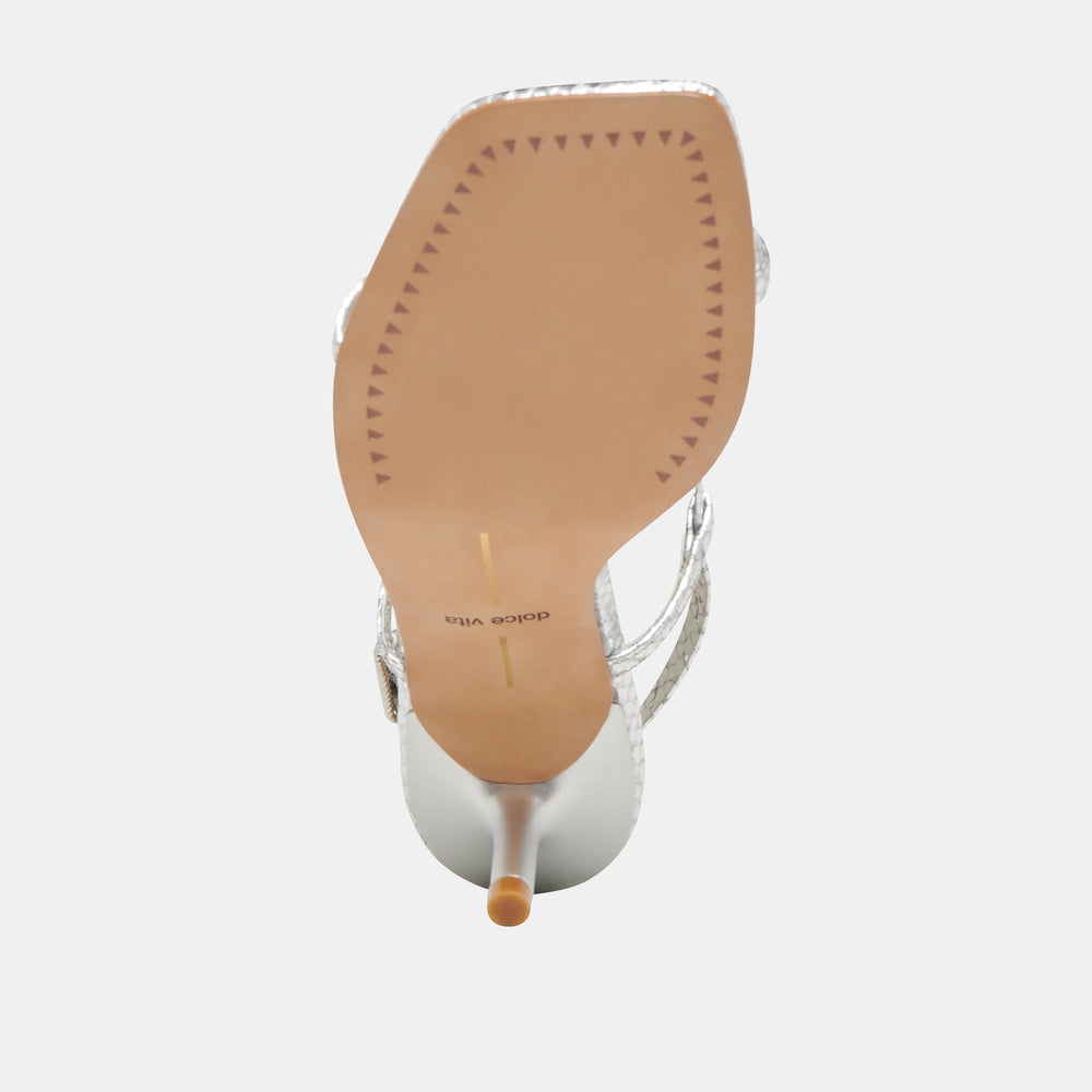 Dolce Vita SHOES | LAURY HEELS SILVER EMBOSSED LEATHER
 – Dolce Vita