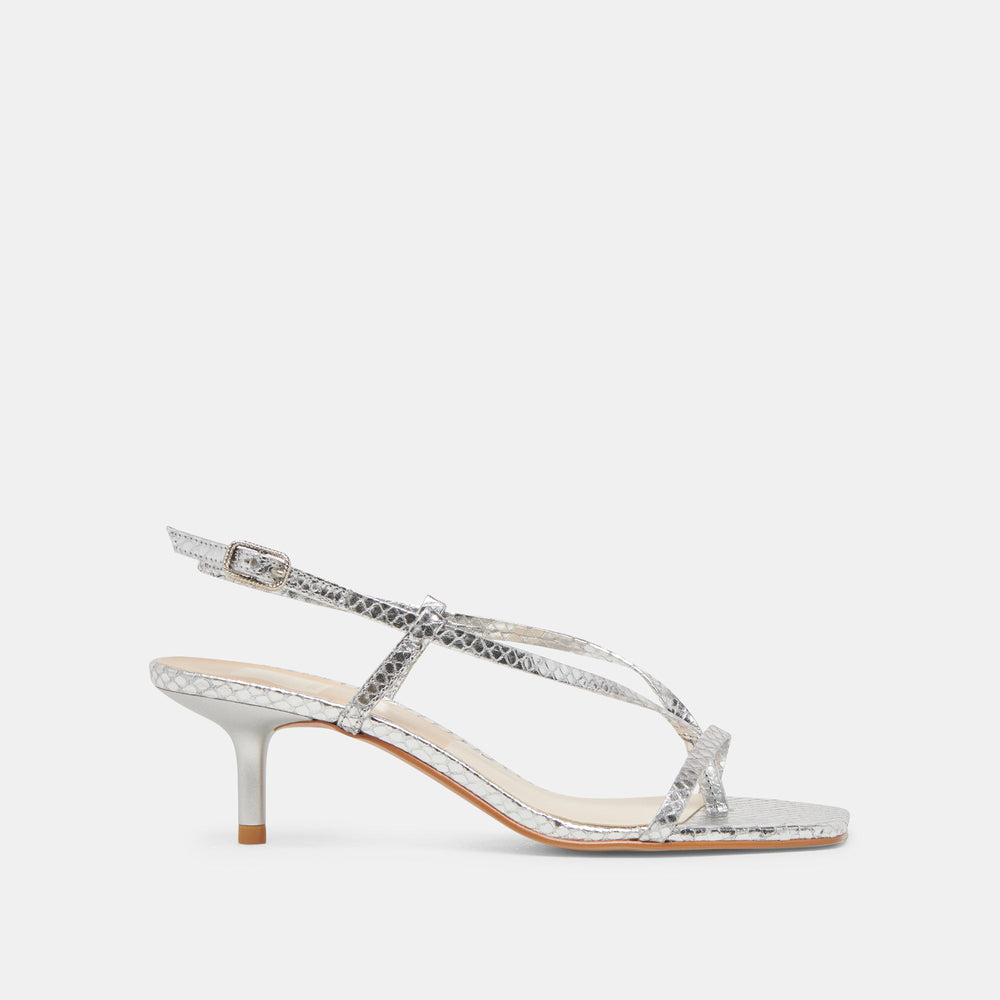 Dolce Vita SHOES | LAURY HEELS SILVER EMBOSSED LEATHER
 – Dolce Vita