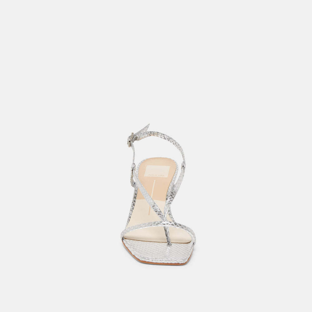 Dolce Vita SHOES | LAURY HEELS SILVER EMBOSSED LEATHER
 – Dolce Vita