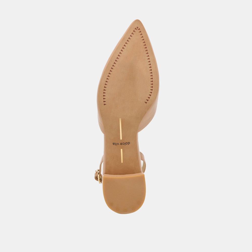 Dolce Vita SHOES | Carel Lt Tan Crinkle Patent Leather Heels