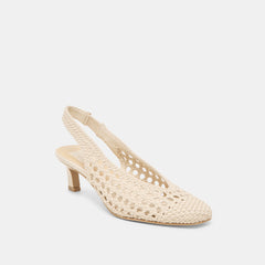Dolce Vita SHOES | Fawne Creme Woven Stella Heels