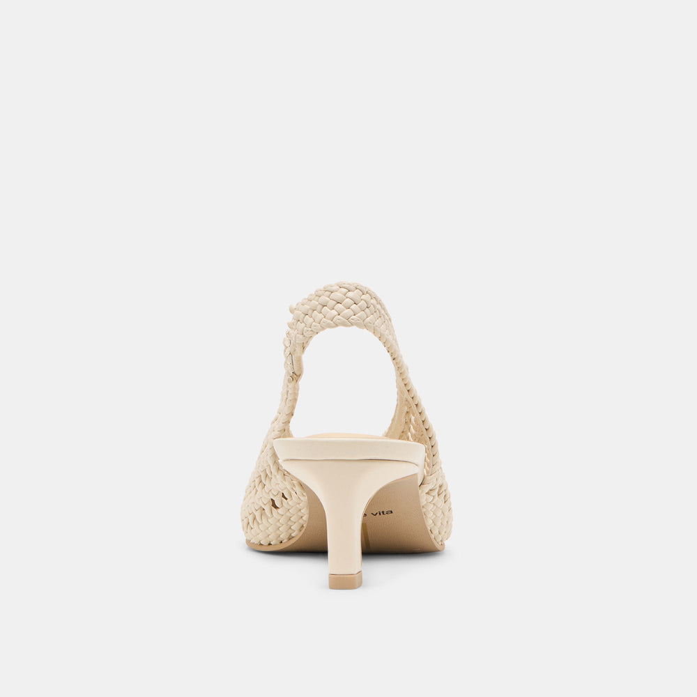 Dolce Vita SHOES | Fawne Creme Woven Stella Heels