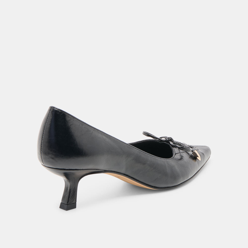 Dolce Vita SHOES | Clarie Midnight Crinkle Patent Leather Heels