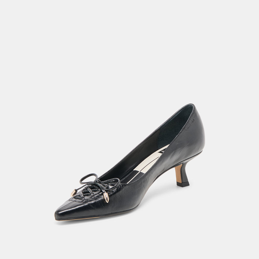 Dolce Vita SHOES | Clarie Midnight Crinkle Patent Leather Heels