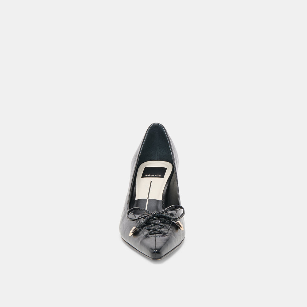 Dolce Vita SHOES | Clarie Midnight Crinkle Patent Leather Heels