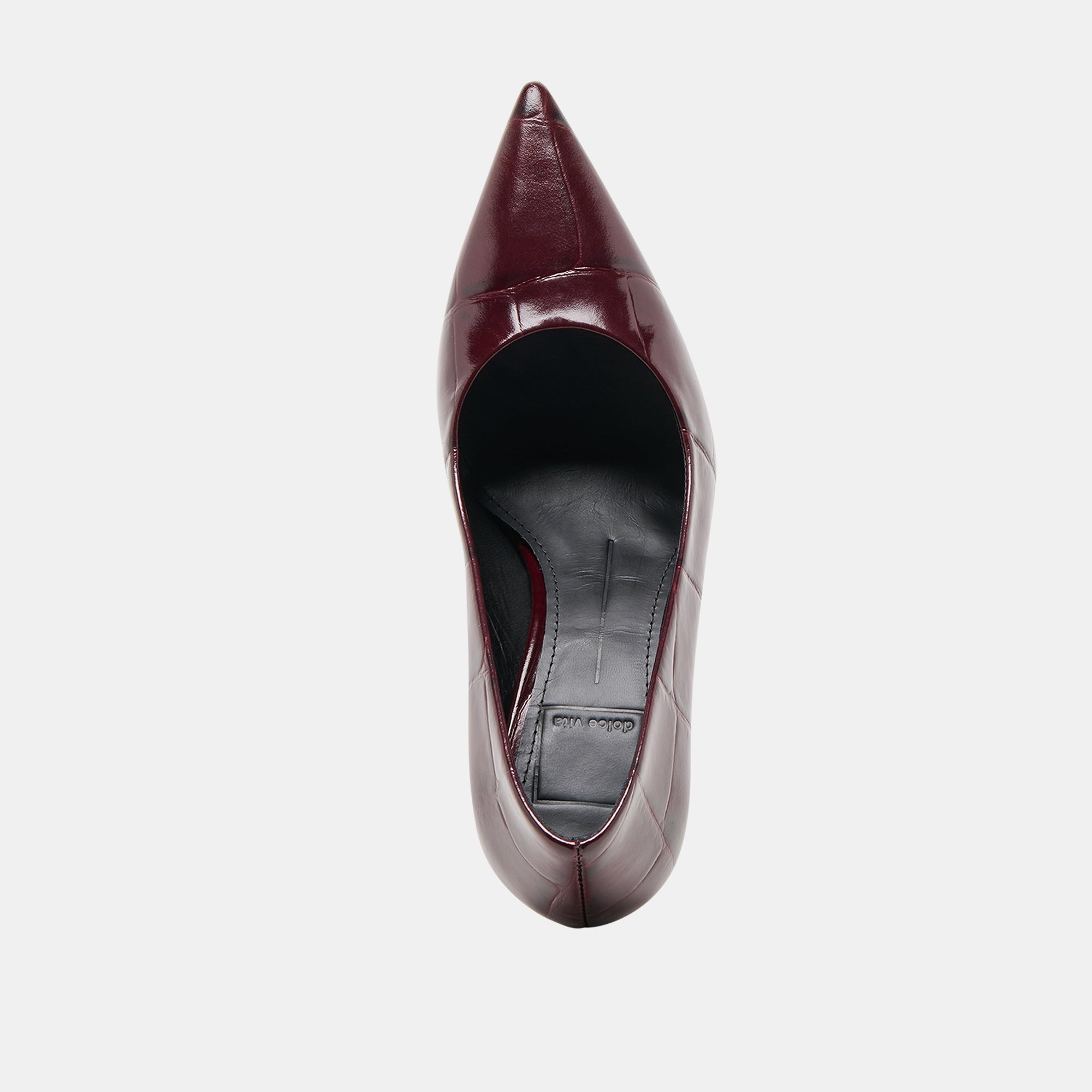 Dolce Vita SHOES | Misty Burgundy Croco Embossed Leather Heels