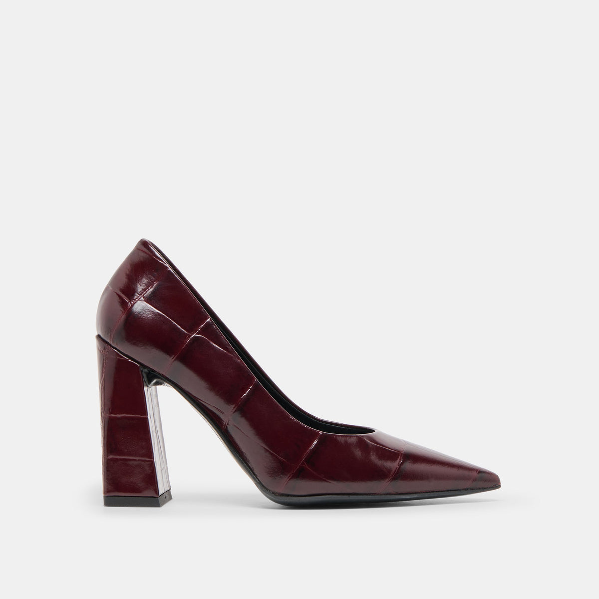 Dolce Vita SHOES | Misty Burgundy Croco Embossed Leather Heels
