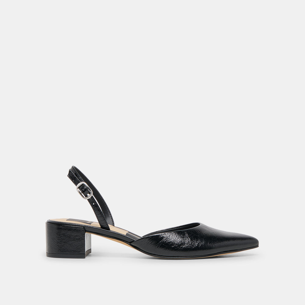 Dolce Vita SHOES | Carel Midnight Crinkle Patent Leather Heels