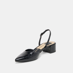 Dolce Vita SHOES | Carel Midnight Crinkle Patent Leather Heels