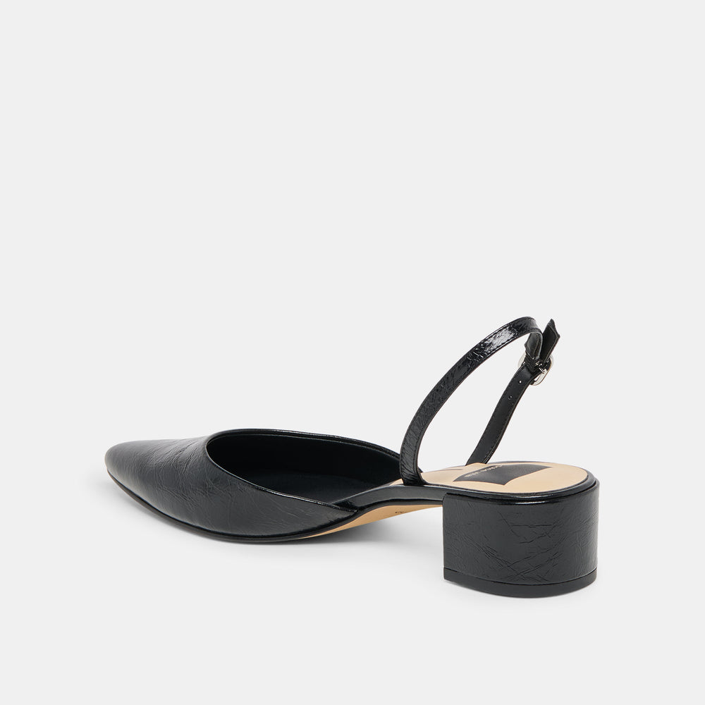 Dolce Vita SHOES | Carel Midnight Crinkle Patent Leather Heels