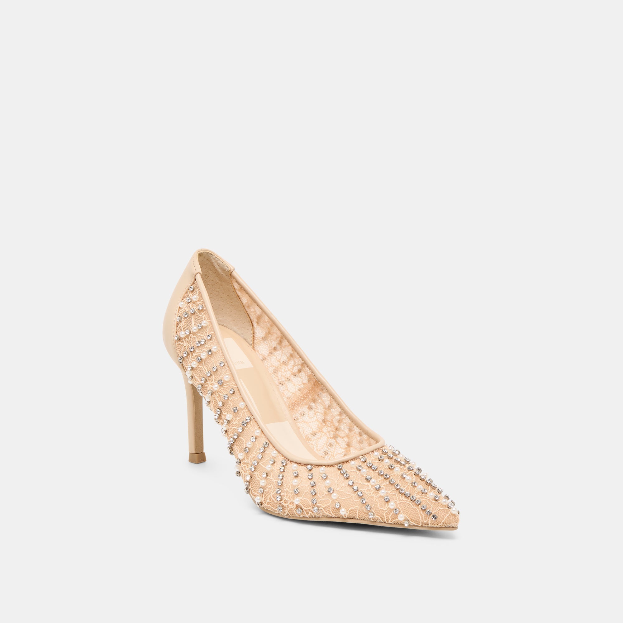 Dolce Vita SHOES | Kashe Pearl Blush Lace Mesh Heels